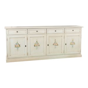 CREDENZA MADIA BUFFETT IN LEGNO NOCE SCURO ARTE POVERA MOD MODENA 3 ANTE 1  CASSETTO