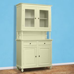 Credenza con Cristalliera 2 ante Shabby Chic Bianca